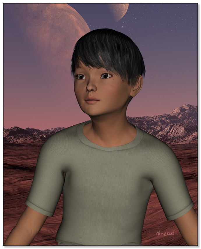 Ginny Kwan Scifi character, Gingezel.