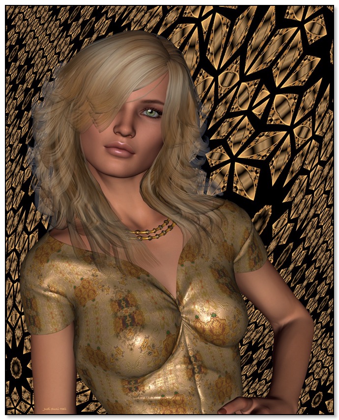 Hidi Vernen portrait, a character in the Gingezel and Gingezel Octagla scifi series