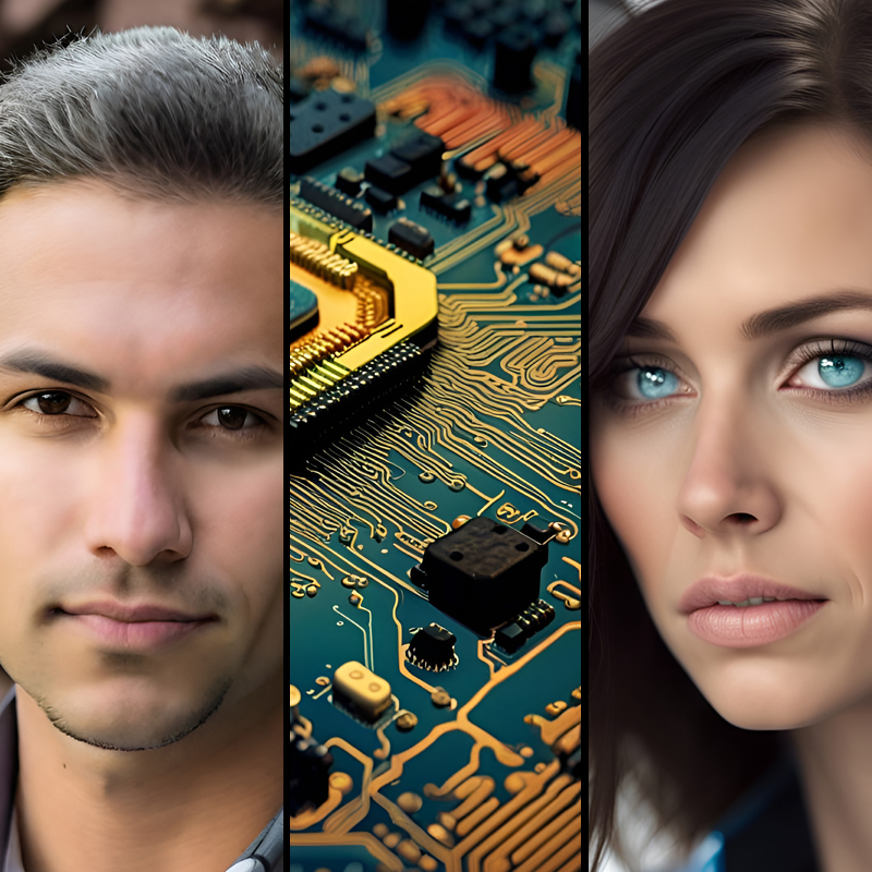 Dreen and Mitra plus a computer chip Gingezel 3