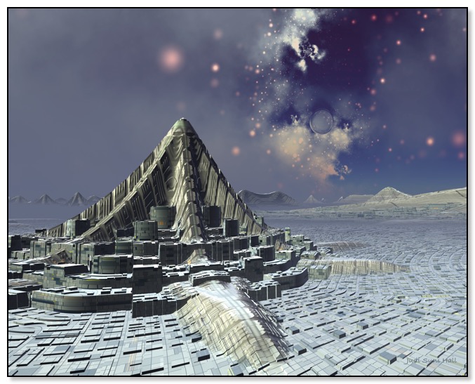 Ennup 10 prison in winter. Gingezel Sci Fi.